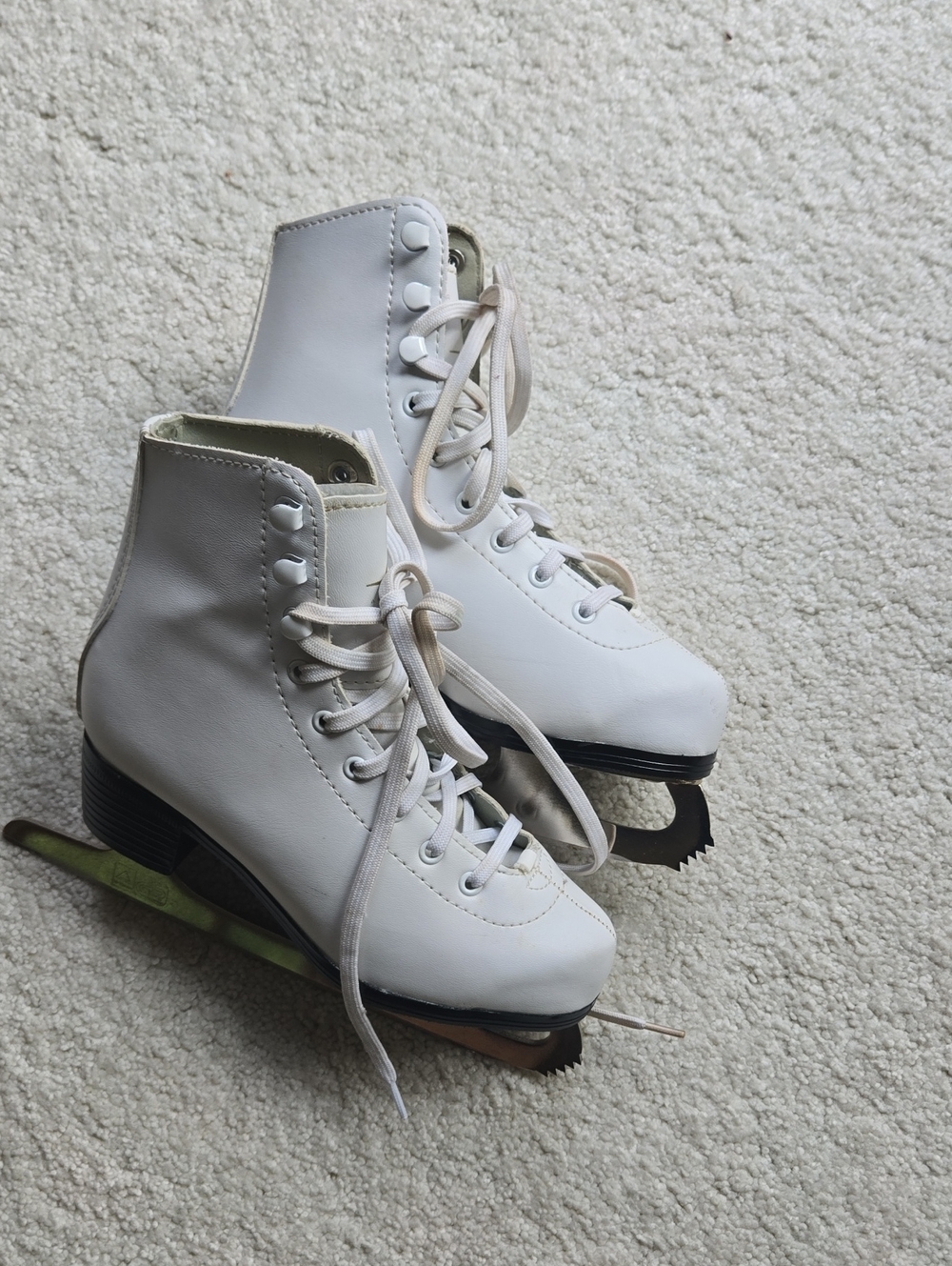 White Lace-Up Figure Ice Skates